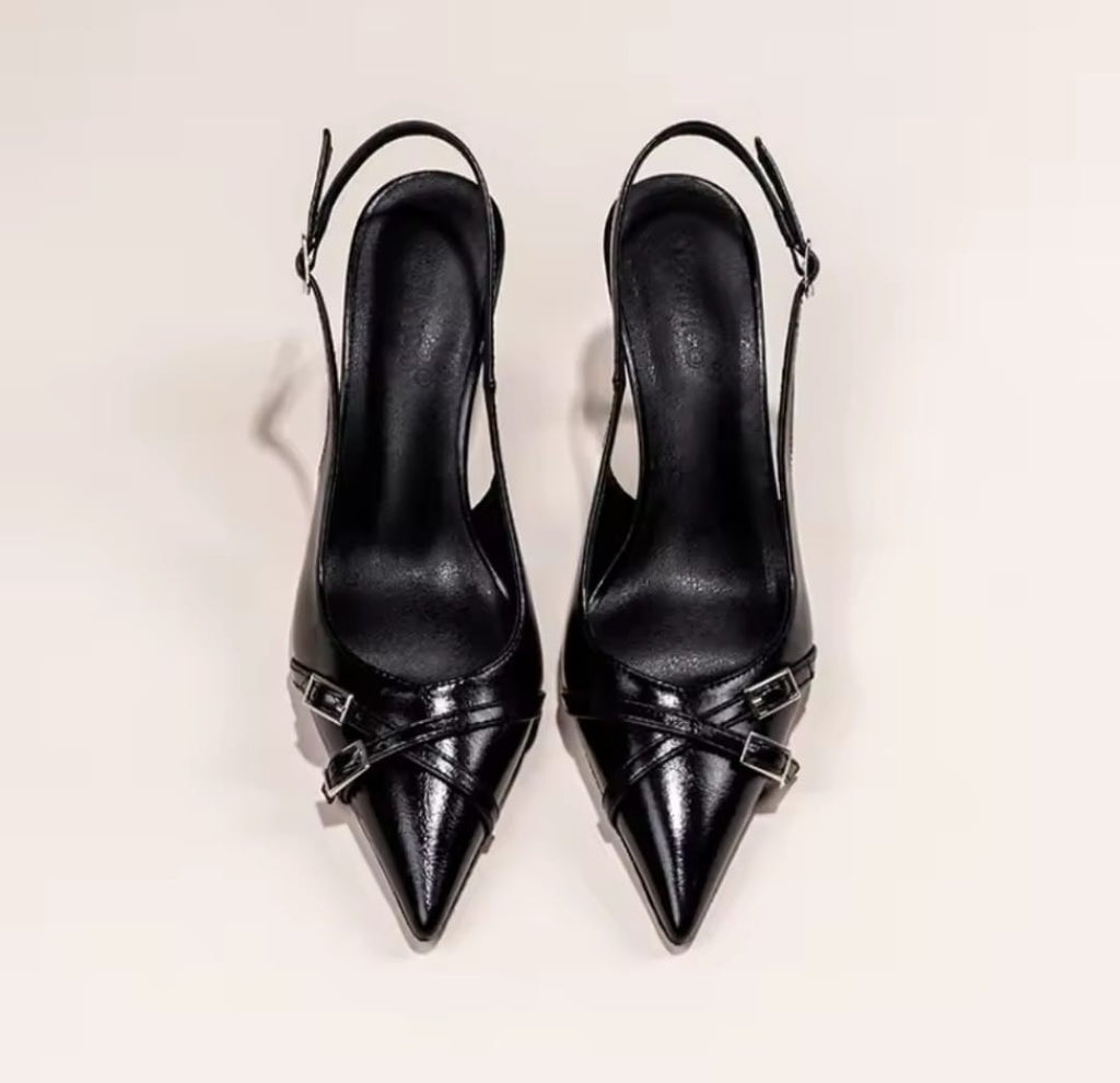 Elegant Buckle Decorated Heels