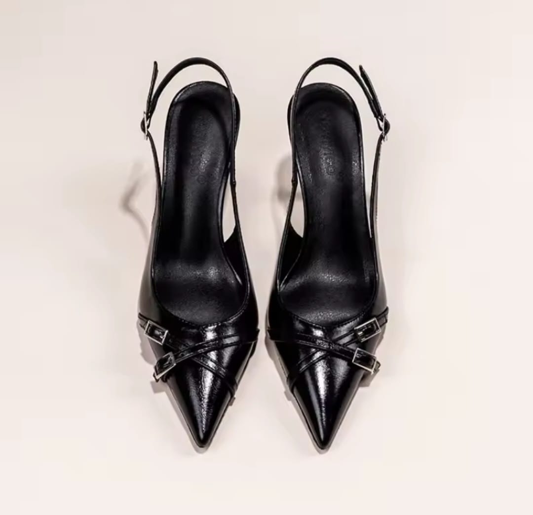 Elegant Buckle Decorated Heels