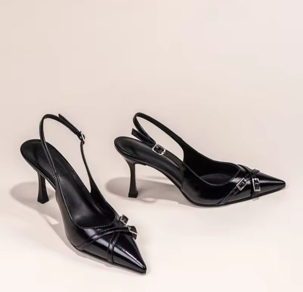 Elegant Buckle Decorated Heels