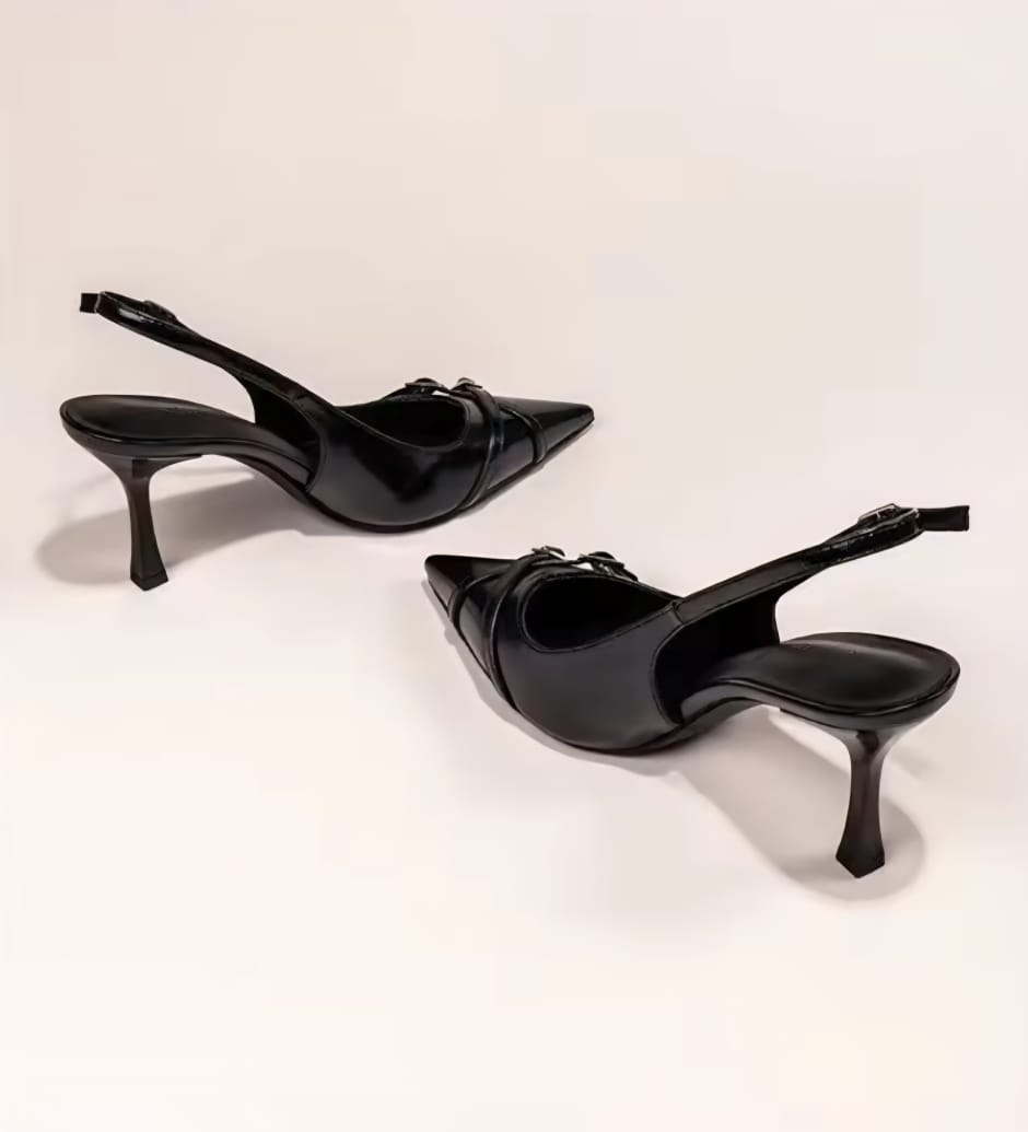 Elegant Buckle Decorated Heels