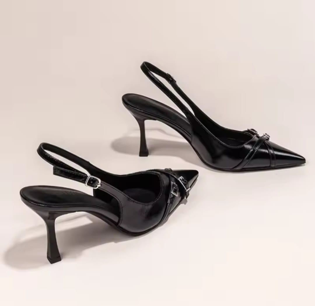 Elegant Buckle Decorated Heels