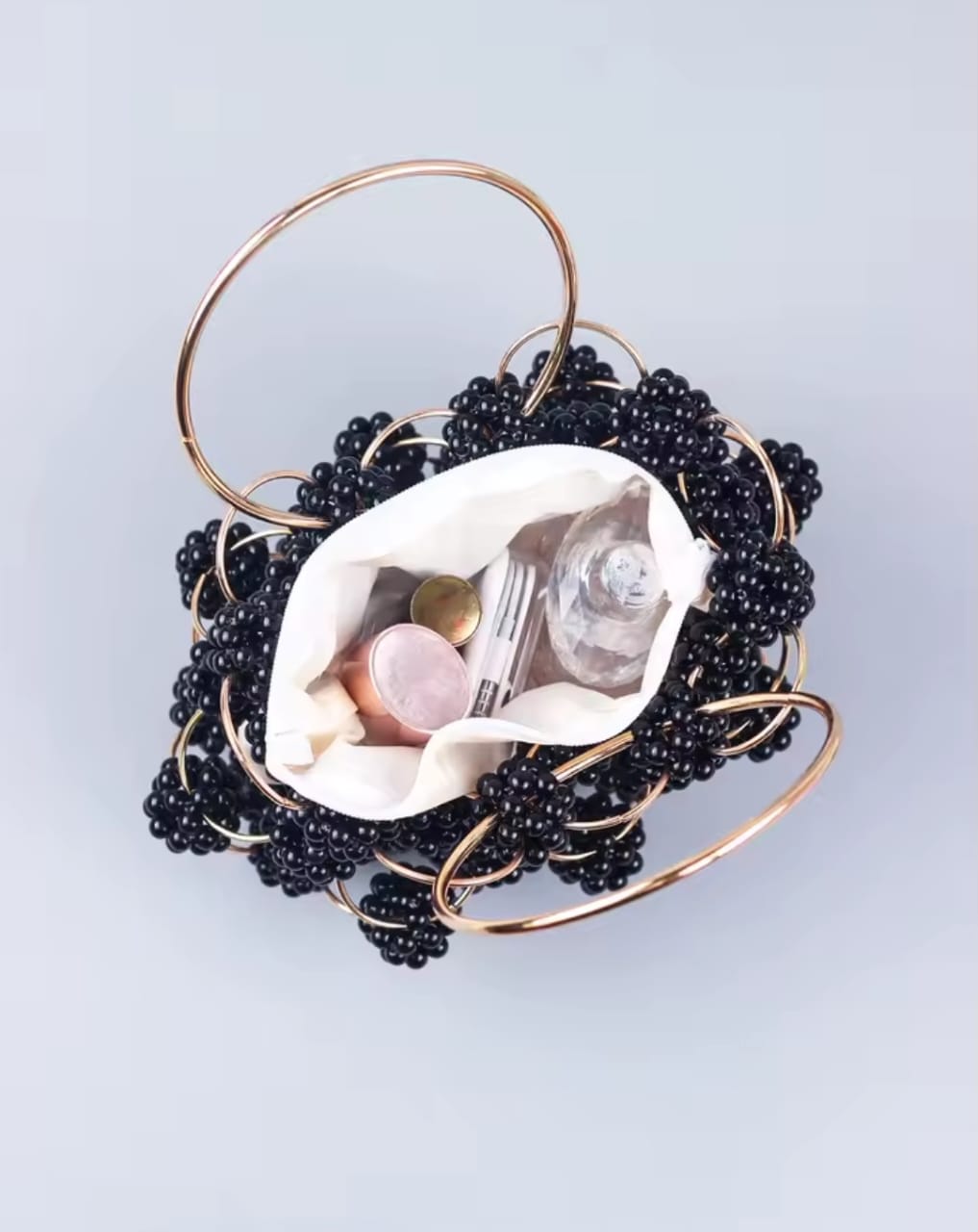 Black Ball Bag Beaded Handheld