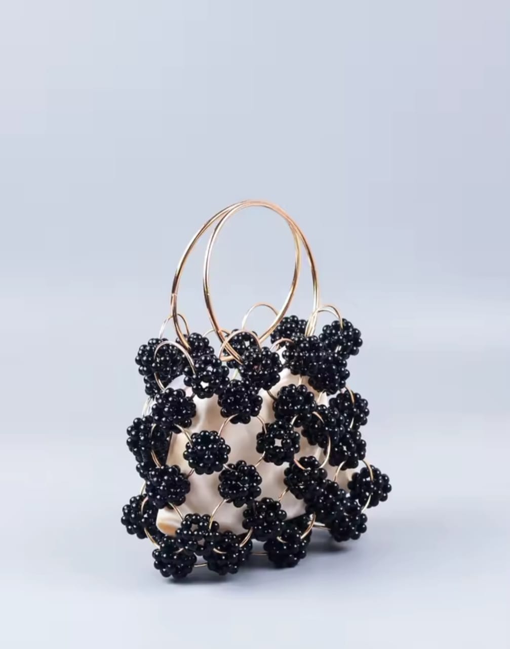 Black Ball Bag Beaded Handheld