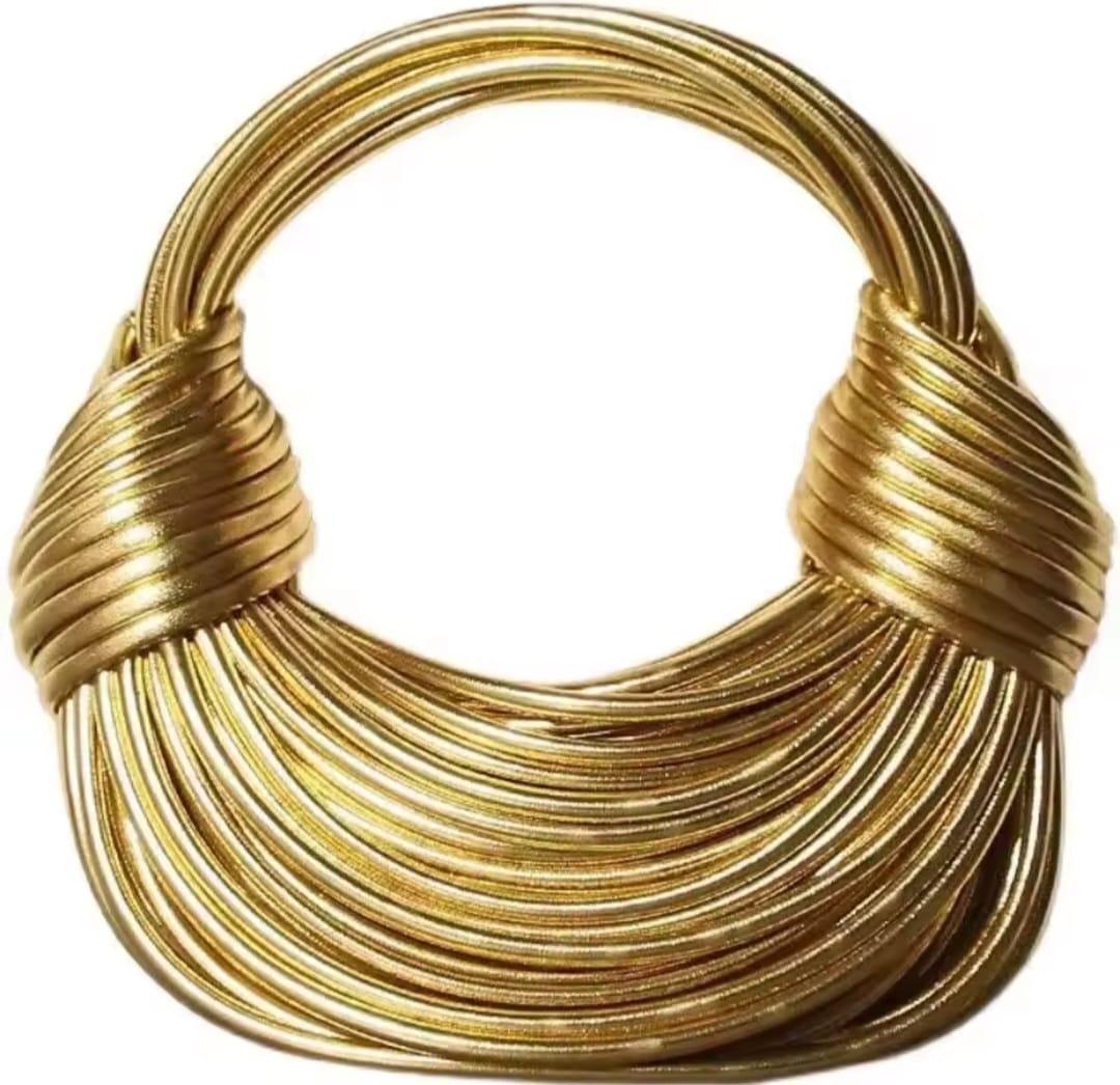Gold Luxury  Handwoven Noodle Bags