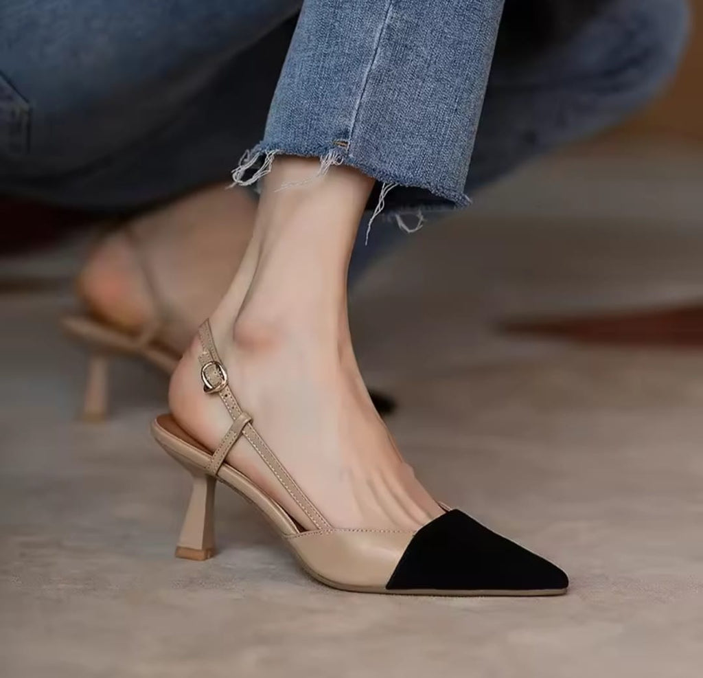 Buckle Pointed Heel Sandals